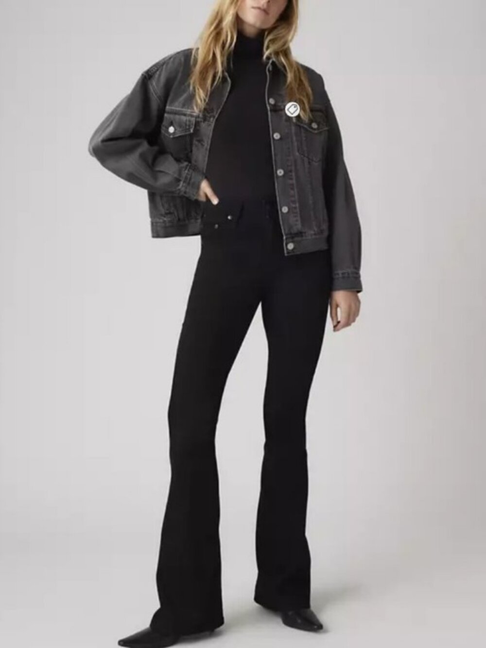 Levi's 726 high rise flare jeans black women's size 29